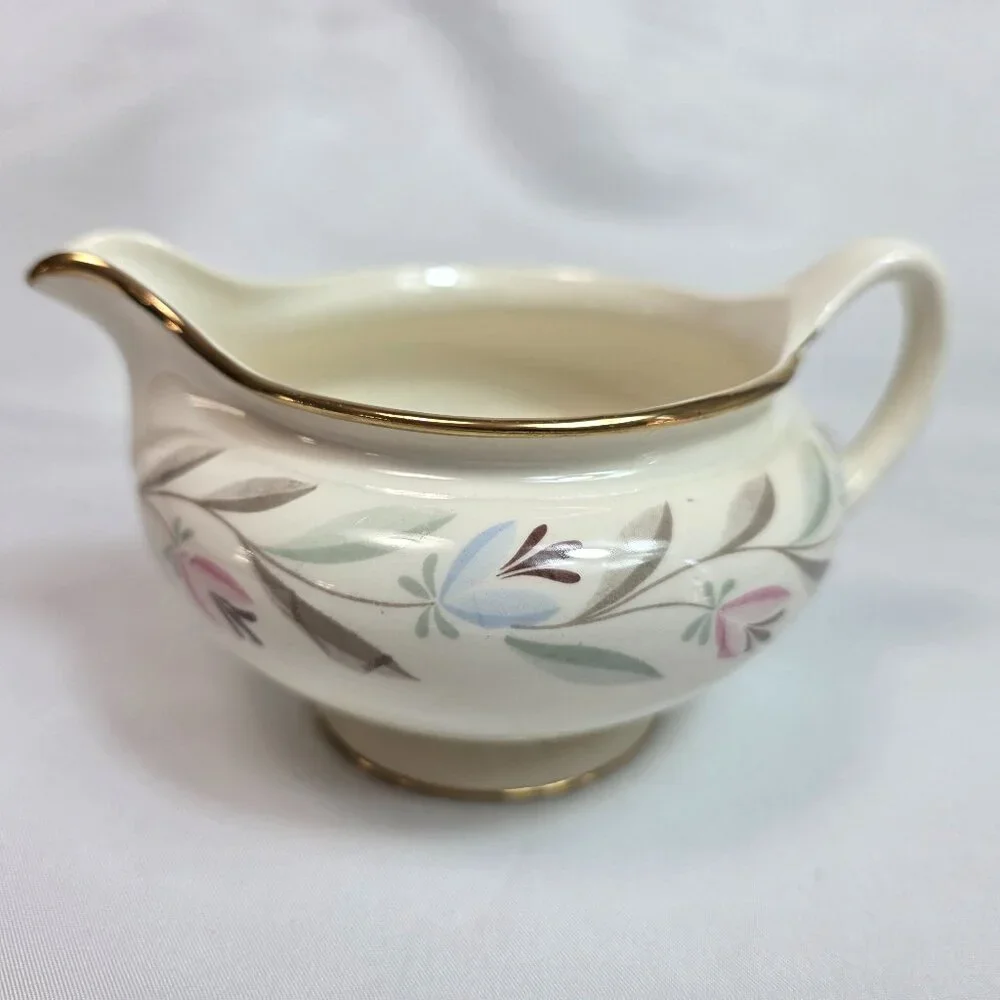 Homer Laughlin Nantucket Creamer White with Pink & Blue Flowers